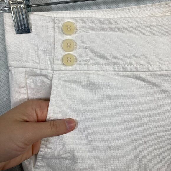 Talbots Jeans Womens Sz 8 White Side Zip Wide Leg Sailor Signature Pockets - Picture 4 of 12